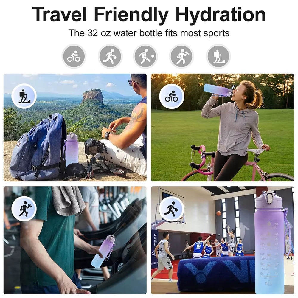 Sports Water Bottle Motivational Portable Water Bottle for Outdoor Sport Fitness