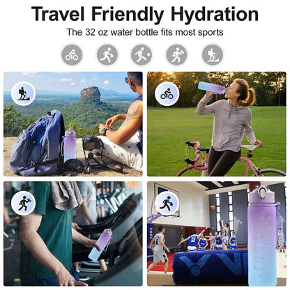 Sports Water Bottle Motivational Portable Water Bottle for Outdoor Sport Fitness