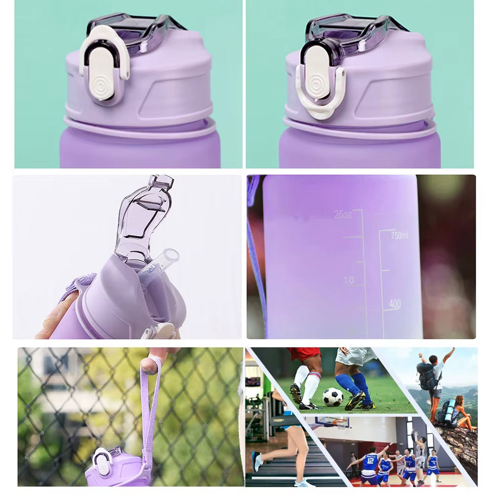Sports Water Bottle Motivational Portable Water Bottle for Outdoor Sport Fitness