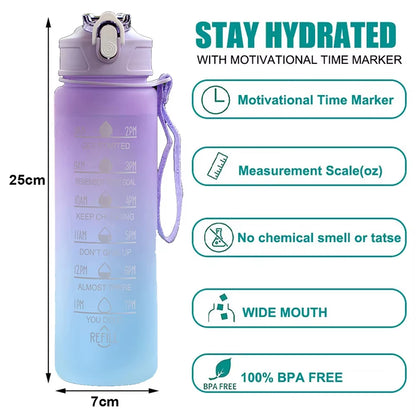 Sports Water Bottle Motivational Portable Water Bottle for Outdoor Sport Fitness